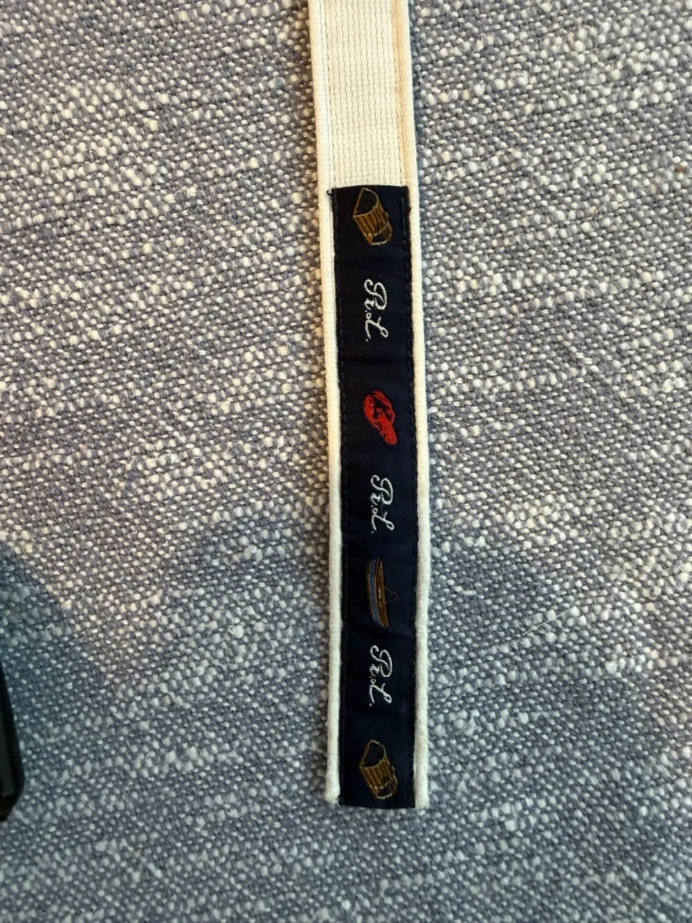 Ralph Lauren blue belt baby-toddler náutica themed lobsters 22”